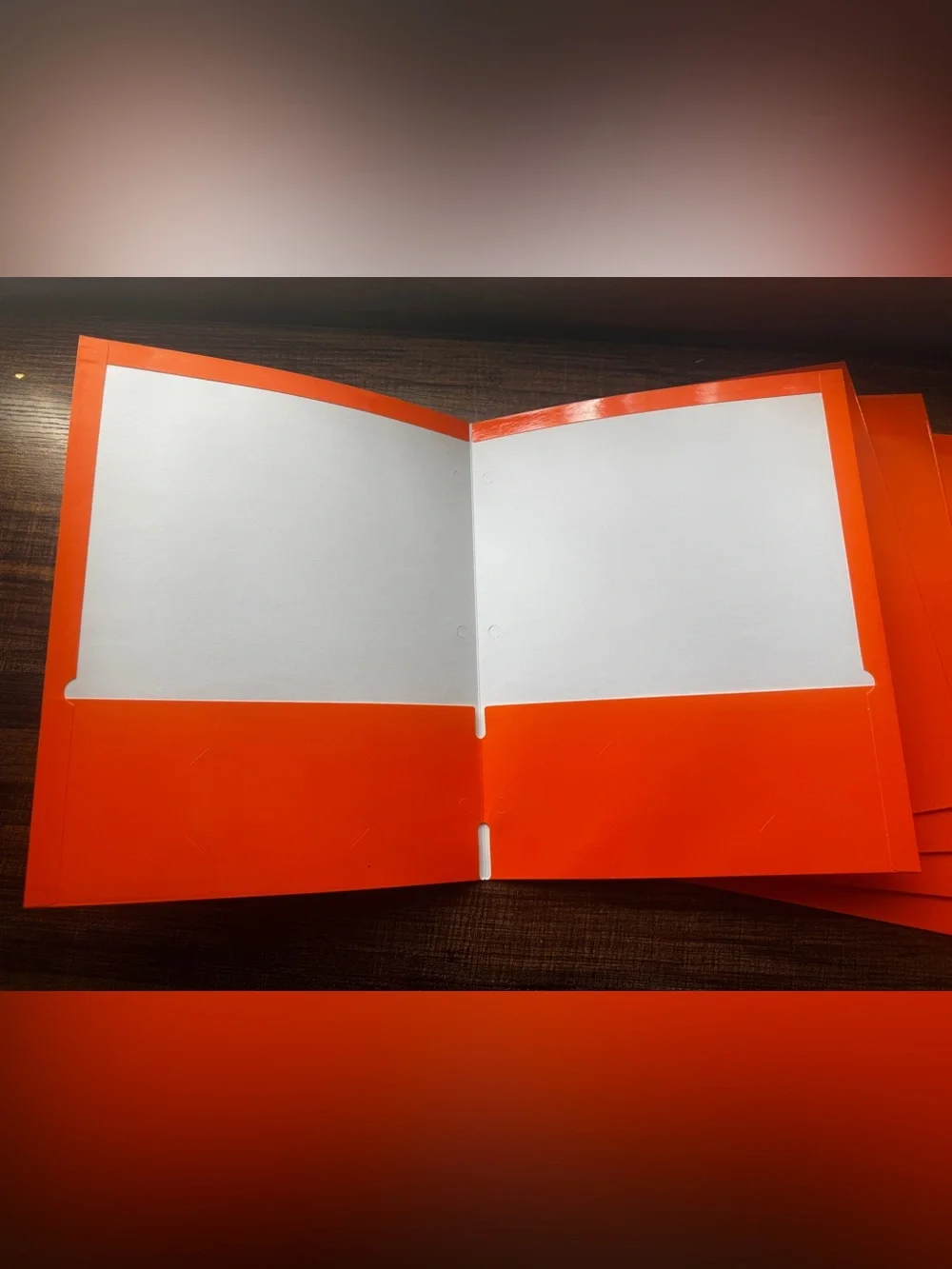 Pen + Gear 2 Pocket Paper Folders 3 Hole Punched Orange Set of 5 New